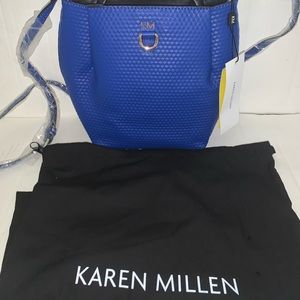 Karen Millen royal blue bucket bag